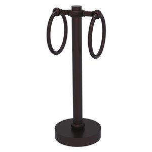 Allied Brass Antique Bronze Freestanding Countertop Towel Ring with Twisted Accents