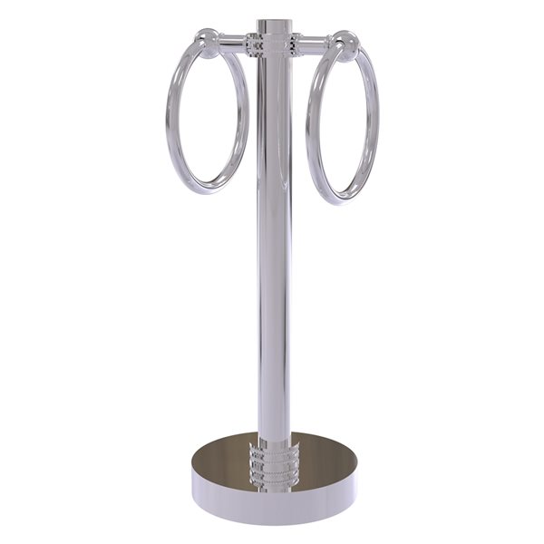 Allied Brass Polished Chrome Freestanding Countertop Towel Ring with Dotted Accents