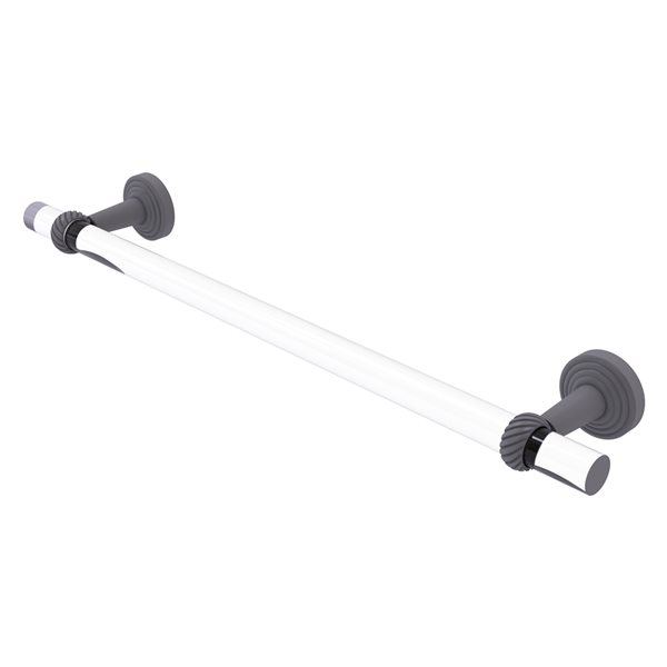 Allied Brass Pacific Beach Matte Grey Wall Mounted 24-in Towel Bar with Twisted Accents