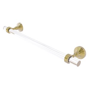 Allied Brass Pacific Grove 30-in Unlacquered Brass Wall-Mounted Single Towel Bar with Grooved Accents