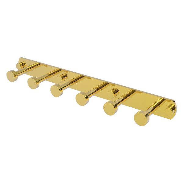 Allied Brass Fresno 6-Hook Polished Brass Towel Hook