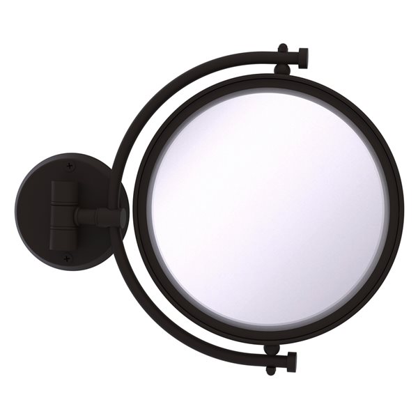 Allied Brass 7-in x 10-in Oil-Rubbed Bronze Double-Sided Wall-Mounted Vanity Mirror - 5X Magnification