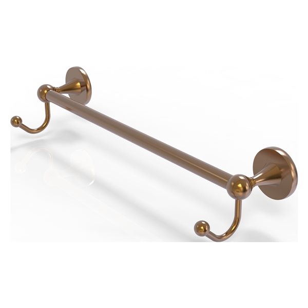 Allied Brass Shadwell 30-in Brushed Bronze Wall-Mounted Single Towel Bar with Integrated Hooks