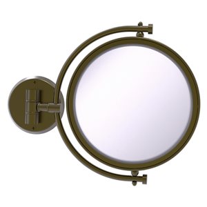 Allied Brass 8-in x 10-in Antique Brass Double-Sided Wall-Mounted Vanity Mirror - 3X Magnification