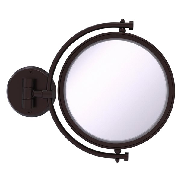 Allied Brass 8-in x 10-in Antique Bronze Double-Sided Wall-Mounted Vanity Mirror - 3X Magnification