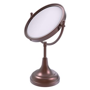 Allied Brass 8-in x 15-in Antique Copper Double-Sided Countertop Vanity Mirror - 3X Magnification