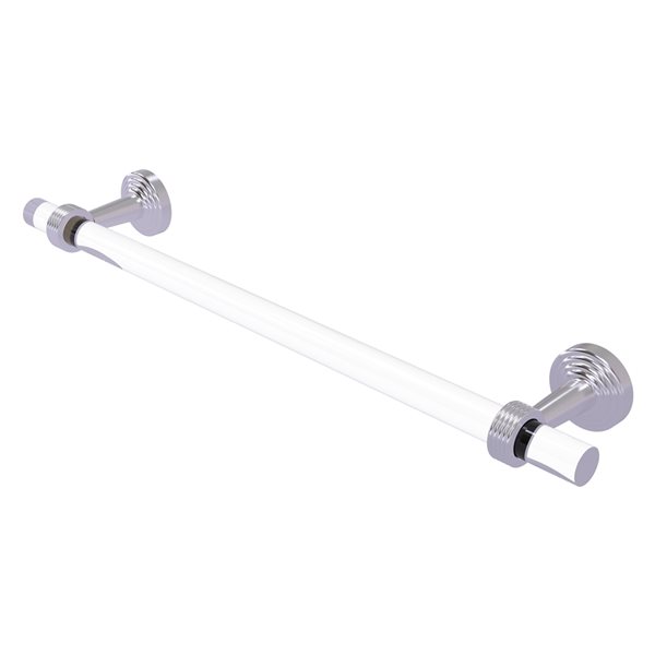 Allied Brass Pacific Beach 30-in Satin Chrome Wall-Mounted Single Towel Bar with Grooved Accents