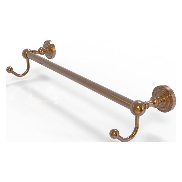 Allied Brass Dottingham 36-in Brushed Bronze Wall-Mounted Single Towel Bar with Integrated Hooks