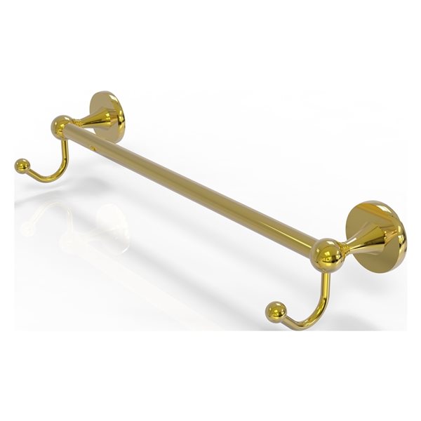 Allied Brass Shadwell 30-in Polished Brass Wall-Mounted Single Towel Bar with Integrated Hooks