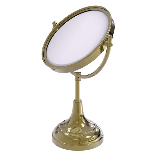 Allied Brass 8-in x 15-in Brass Double-Sided Countertop Vanity Mirror