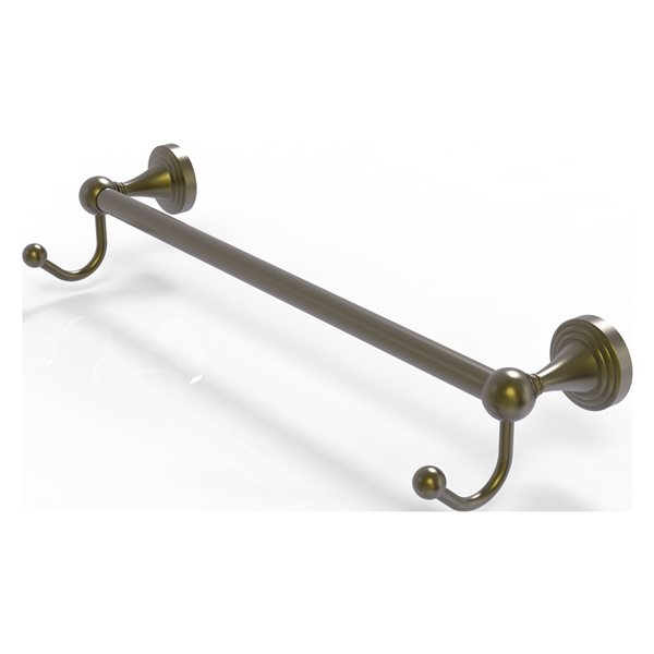 Allied Brass Sag Harbor 36-in Antique Brass Wall-Mounted Single Towel Bar witn Integrated Hooks