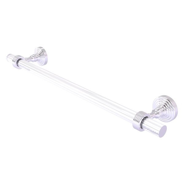 Allied Brass Pacific Grove 30-in Satin Chrome Wall-Mounted Single Towel Bar with Grooved Accents