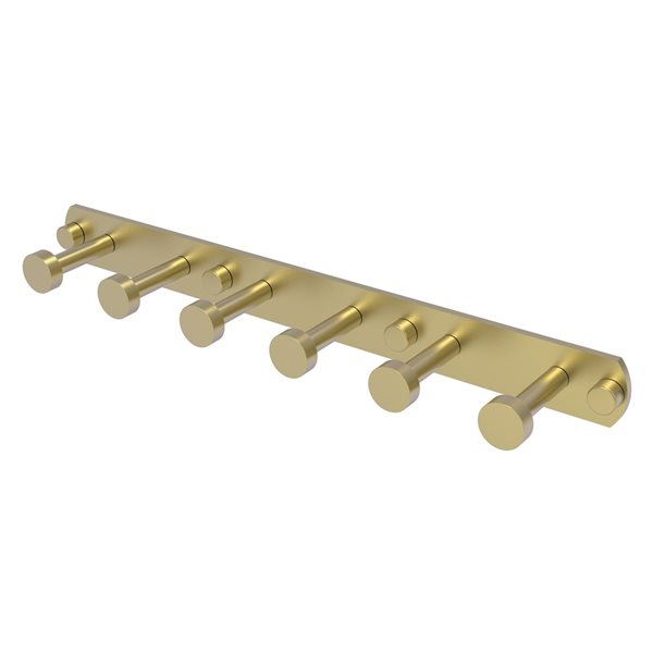 Allied Brass Fresno 6-Hook Satin Brass Towel Hook