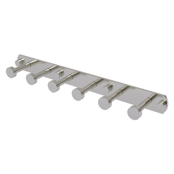Allied Brass Fresno 6-Hook Satin Nickel Towel Hook