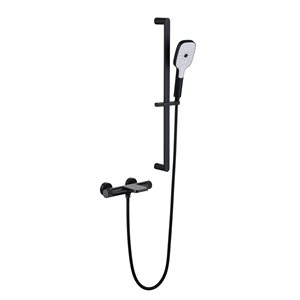 Clihome 1-Handle Wall Mount Bathtub Faucet with Hand Shower Included in Matte Black