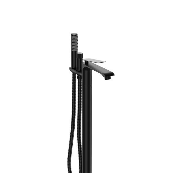 Clihome 1-Handle Freestanding Bathtub Faucet with Hand Shower Included - Matte Black Finish