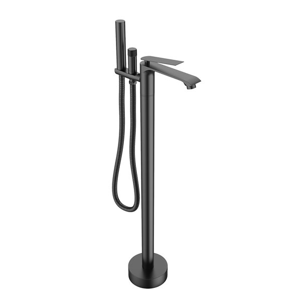 Clihome 1-Handle Freestanding Bathtub Faucet with Hand Shower Included - Matte Black Finish