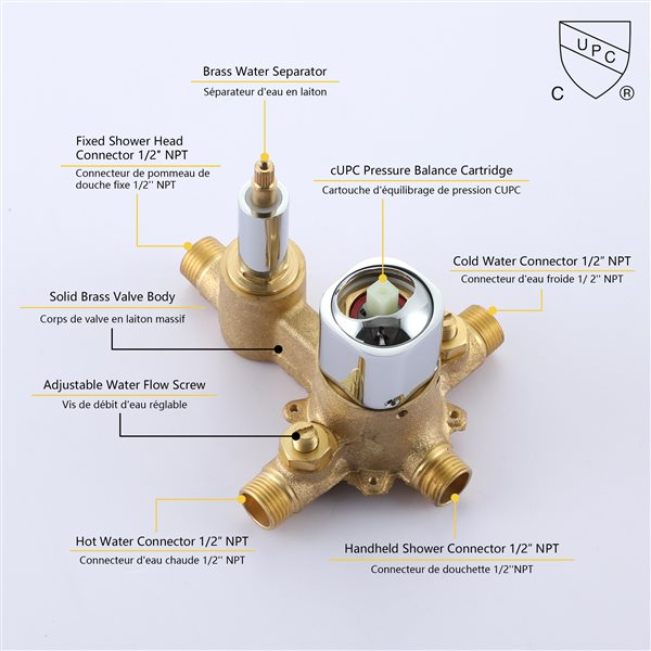 Boyel Living Brushed Chrome 8-in Metal Shower Head with Built-in Shower System