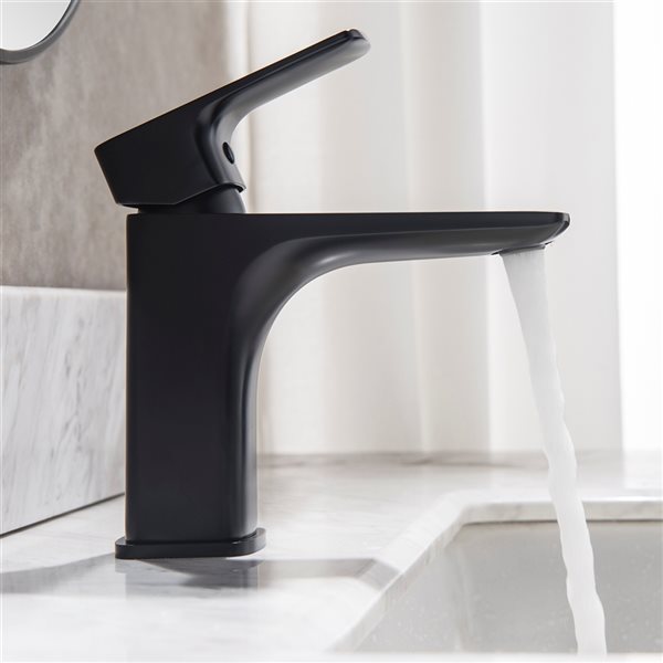 Clihome 1-Handle Single Hole WaterSense Labelled Bathroom Sink Faucet in Matte Black