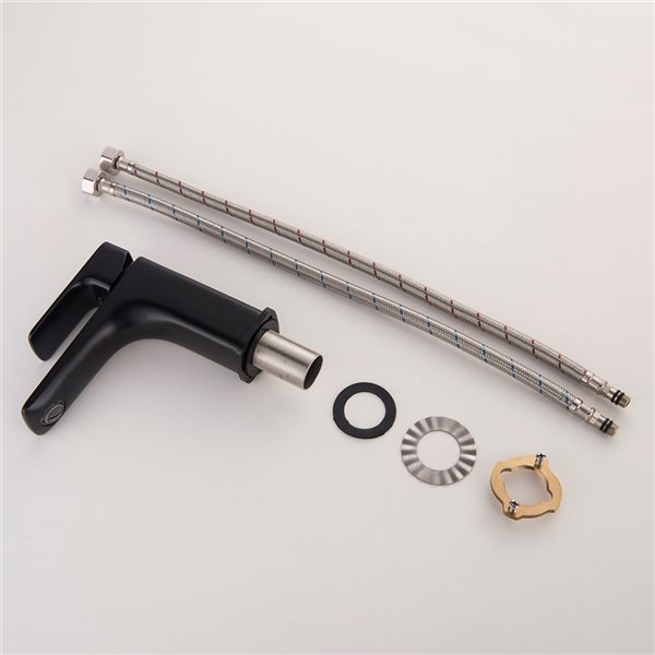 Clihome 1-Handle Single Hole WaterSense Labelled Bathroom Sink Faucet in Matte Black