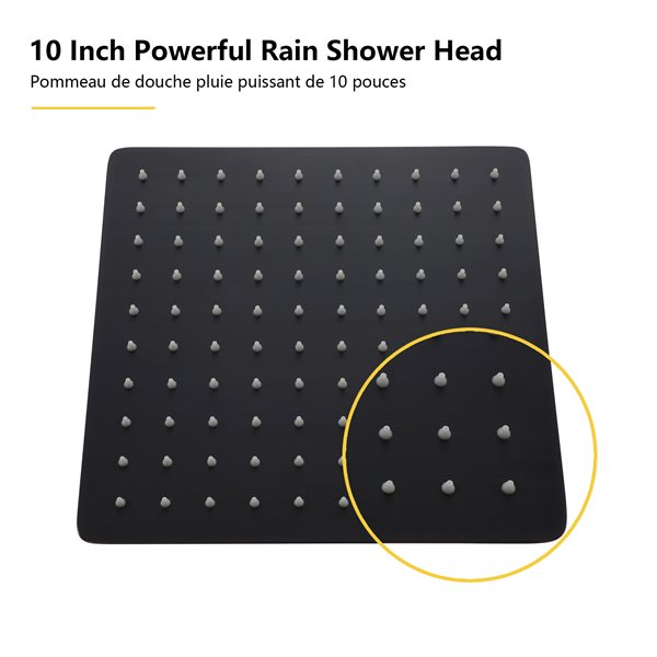 Boyel Living Oil-Rubbed Bronze 10-in Metal Ceiling Shower Head with Built-in Shower System