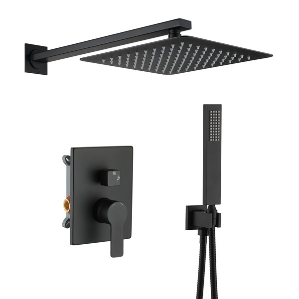 Clihome 10in Metal Shower Head with 2Function Builtin Shower System