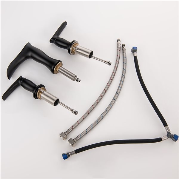 Clihome Matte Black 2-Handle Widespread WaterSense Labelled Bathroom Sink Faucet