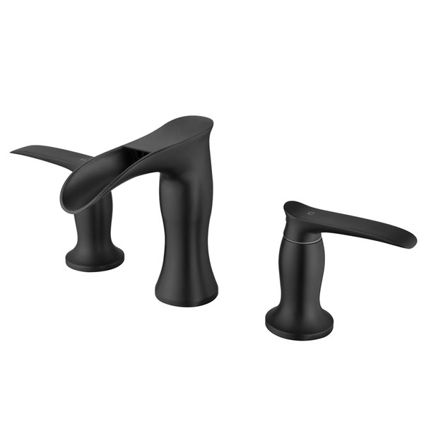 Clihome Matte Black 2-Handle Widespread WaterSense Labelled Bathroom Sink Faucet