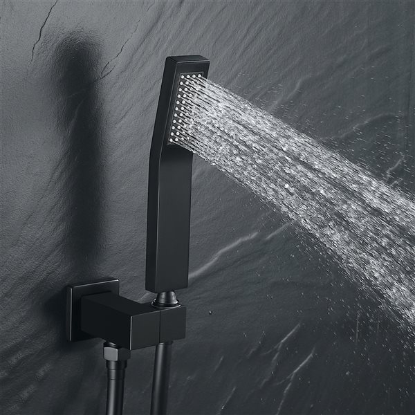 Clihome 10-in Metal Rain Shower Head with Built-in Shower System - Matte Black