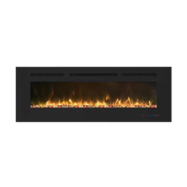 Clihome 50-in W Black LED Built-in and Wall Mount Electric Fireplace