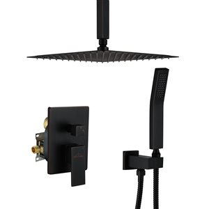 Boyel Living Oil-Rubbed Bronze 12-in Metal Ceiling Shower Head with Built-in Shower System