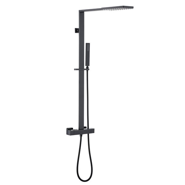 Image of Clihome | 10-In ABS Shower Head With Shower Bar System - Matte Black, Brass | Rona