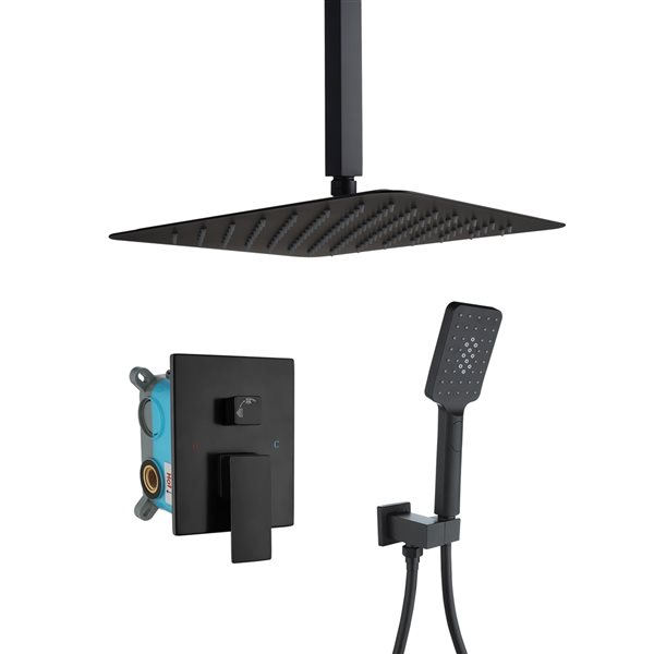 Clihome 12in Metal Shower Head with 2Function Builtin Shower System