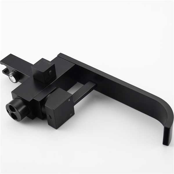 Clihome Matte Black Finish 1-Handle Freestanding Bathtub Faucet with Hand Shower Included