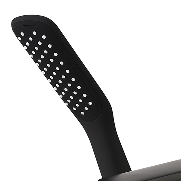 Clihome Matte Black 1-Handle Deck Mount Roman Waterfall Bathtub Faucet with Hand Shower Included