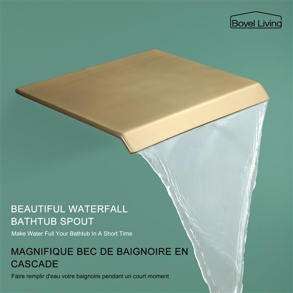 Clihome Brushed Gold 10-in Metal Ceiling Shower Head with 3-Function Built-in Shower System