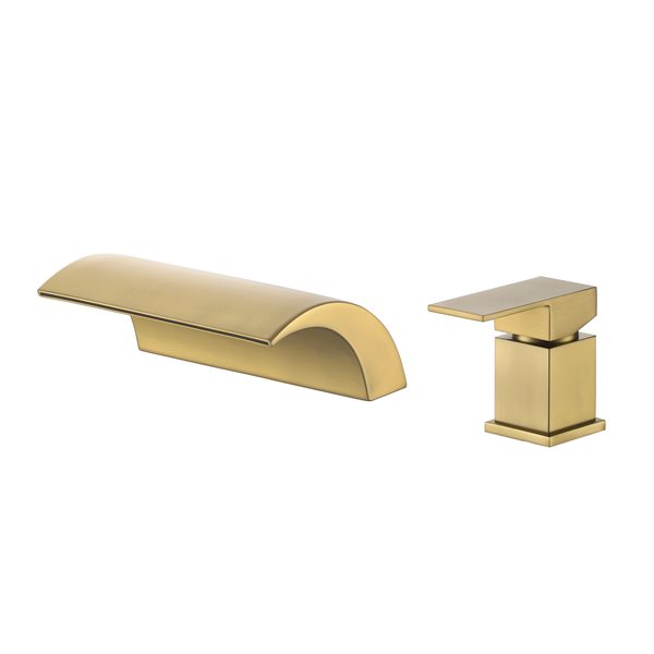 Clihome Brushed Gold 1-Handle Widespread 2-Hole WaterSense Labelled Bathroom Sink Faucet