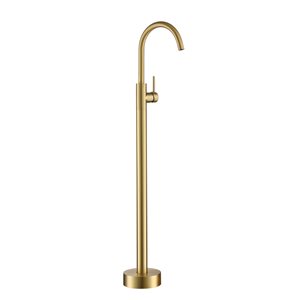 Clihome Brushed Gold 1-Handle Freestanding Bathtub Faucet