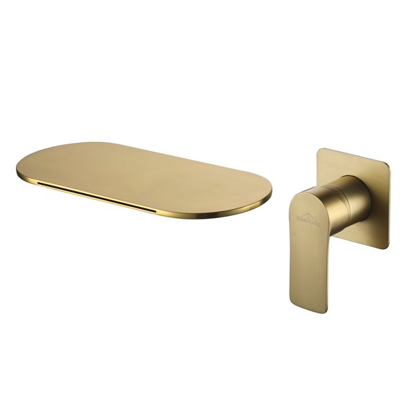 Clihome 1-Handle Wall Mount WaterSense Labelled Bathroom Sink Faucet - Brushed Gold