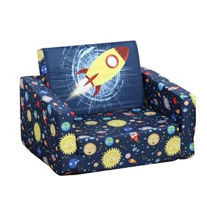 Qaba 15.6-in Blue Upholstered Kids Accent Chair