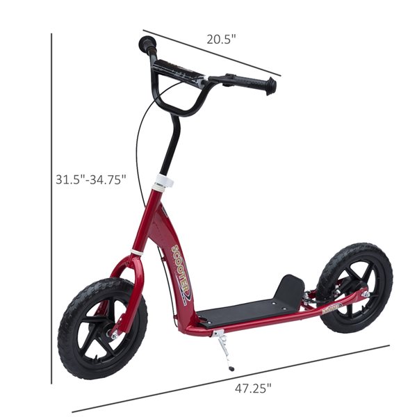 HomCom Adjustable Kids Pro Stunt Scooter - Red