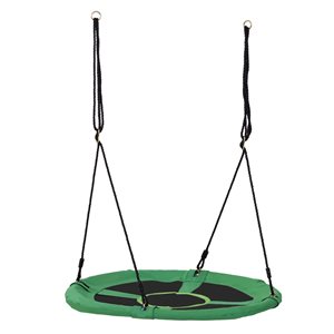 HomCom 39-in Green and Black Outdoor Round Tree Hanging Swing Platform