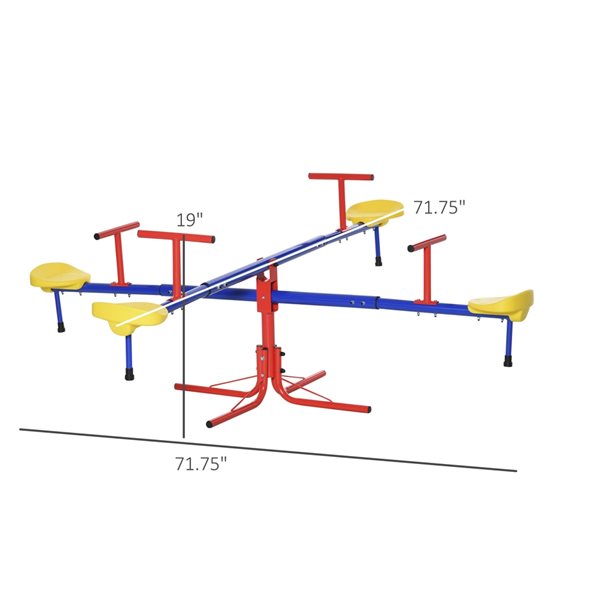 Outsunny Kids Metal Seesaw  - 4 Seats