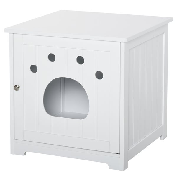 PawHut Wooden Pet Litter Box Enclosure Kitten House - White D30-312 | RONA