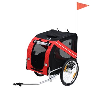 PawHut Pet Bike Trailer Cargo Carrier - Red and Black