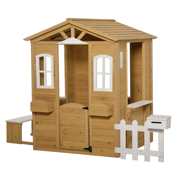 Outsunny 80 25 In X 42 25 In Outdoor Wooden Playhouse 345 020 RONA   330935504 MainImage 001 L 