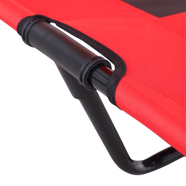 PawHut Red and Black Polyester Rectangular Portable Elevated Pet Bed