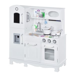 Qaba Kids Kitchen Playset with Telephone - Simulation Cooking Set (Large)