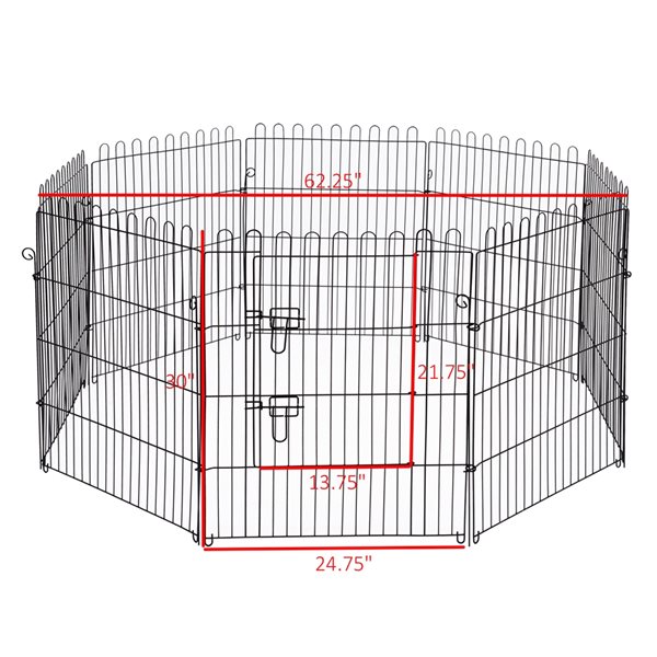 PawHut 30-in x 24.75-in Black Metal Indoor and Outdoor God Playpen