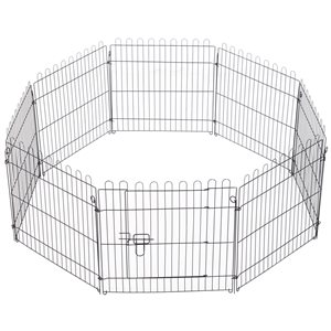 PawHut 30-in x 24.75-in Black Metal Indoor and Outdoor God Playpen